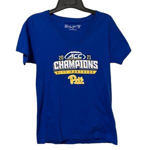 Pitt Panthers 2021 ACC Football Champions The Victory Blue V-Neck Tee